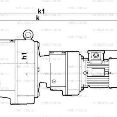 Мотор-редуктор NR375 — Габаритные и присоединительные размеры
